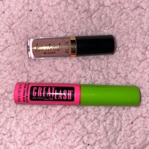 mini tarte lip paint and great lash maybelline